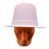 Nessiworld White Color Plastic Nubuck Velvet Flock Coated Felt Hat 11 cm